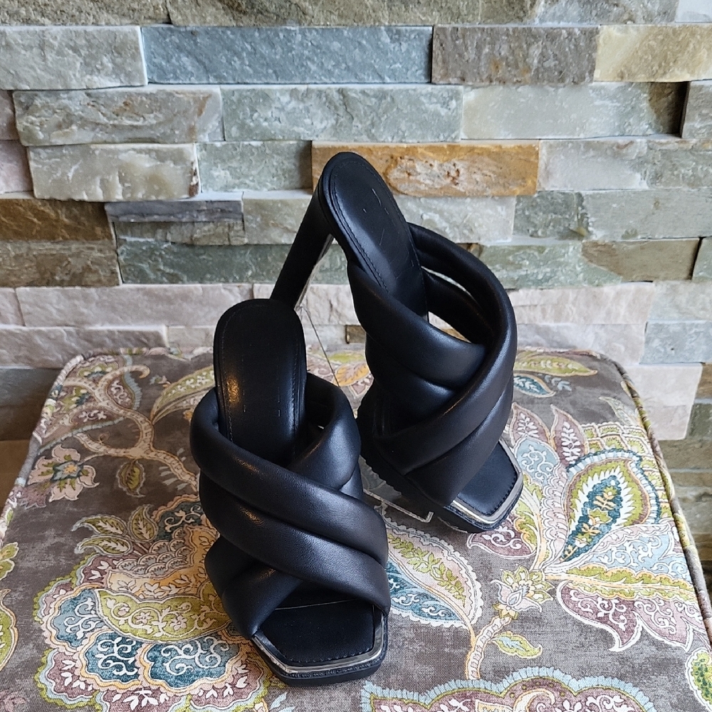 DKNY Black Puffy Leather Heels